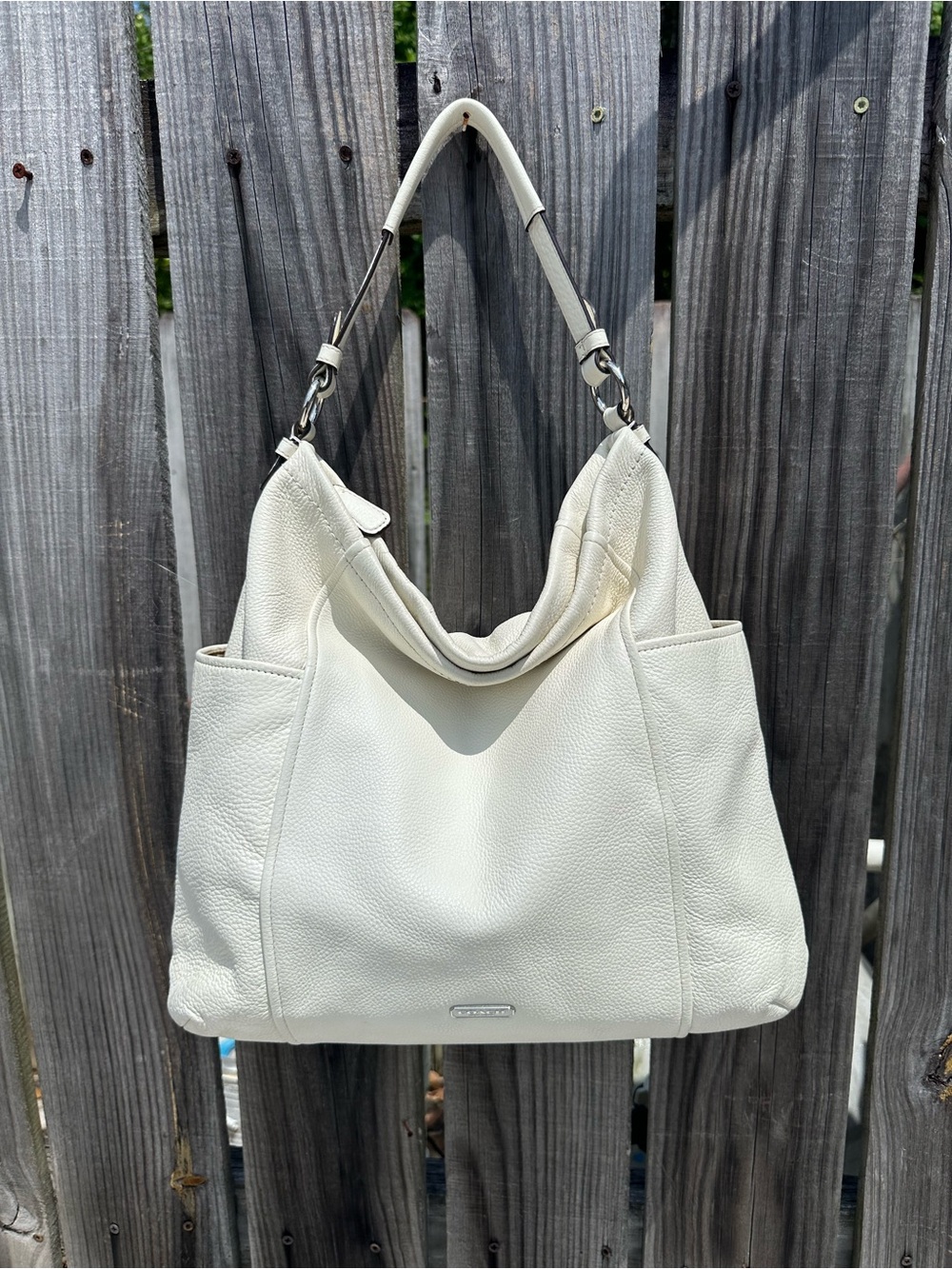 Coach White Leather Hobo Shoulder Bag